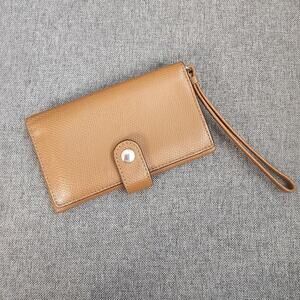 Coach‎ Brown Leather Monogrammed Small Wristlet
